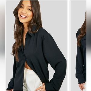 Hudson Rayon black dress shirt NWT